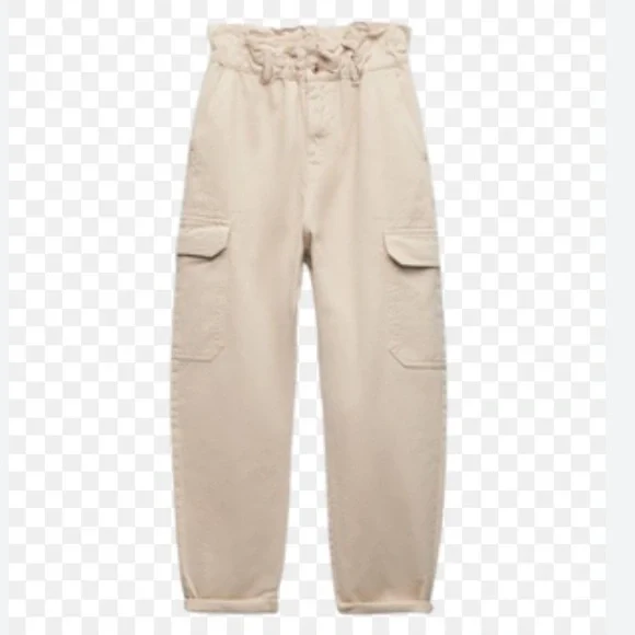 Zara Cargo Jeans Paperbag Size 8 - Picture 2 of 10